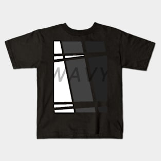 Wavy Stripe Grey Kids T-Shirt